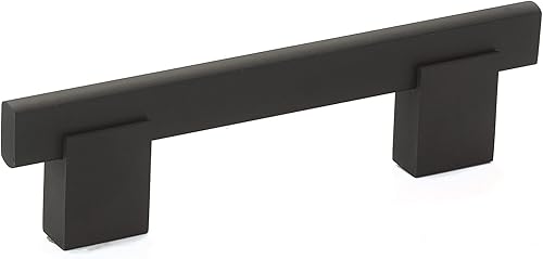 Richelieu Hardware BP905096900 Madison Collection - Tirador rectangular moderno de centro a centro, color negro mate, para cocina, baño y muebles