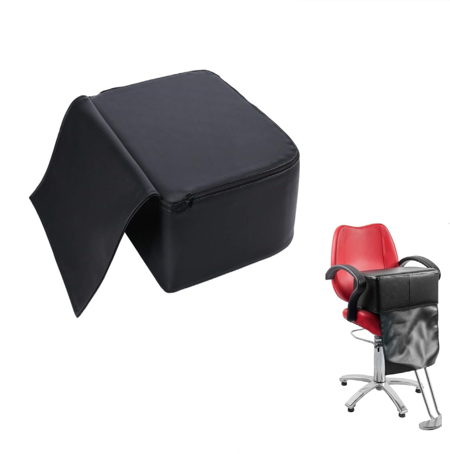 Shoze Salon Booster Child Seat Cushion, Black, 37*28*15cm, Universal High-Density Sponge, Faux Leather, Barber Haircut Hairdressing Modeling, 12-60 Months