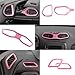 Danti Car Interior Accessories Decoration Trim Air Conditioning Vent Decoration & Door Speaker & Water Cup Holder & Headlight Switch & Window Lift Button Covers fit for Jeep Renegade 2015-2021 (Pink)
