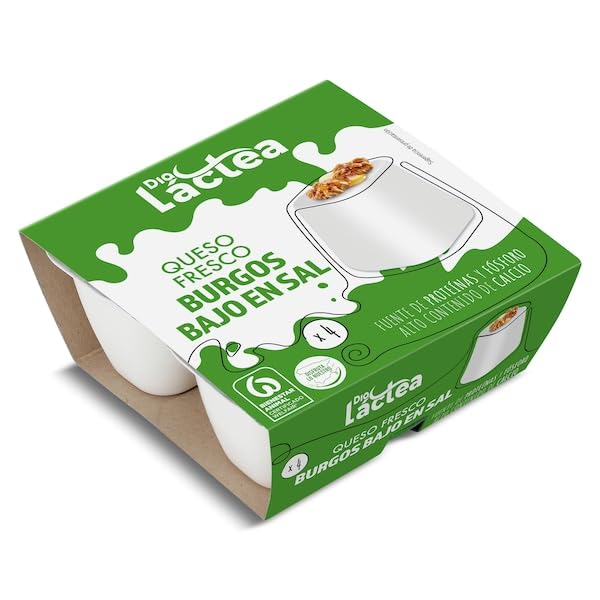 Queso fresco bajo en sal Dia Láctea tarrina 4 x 62.5 g