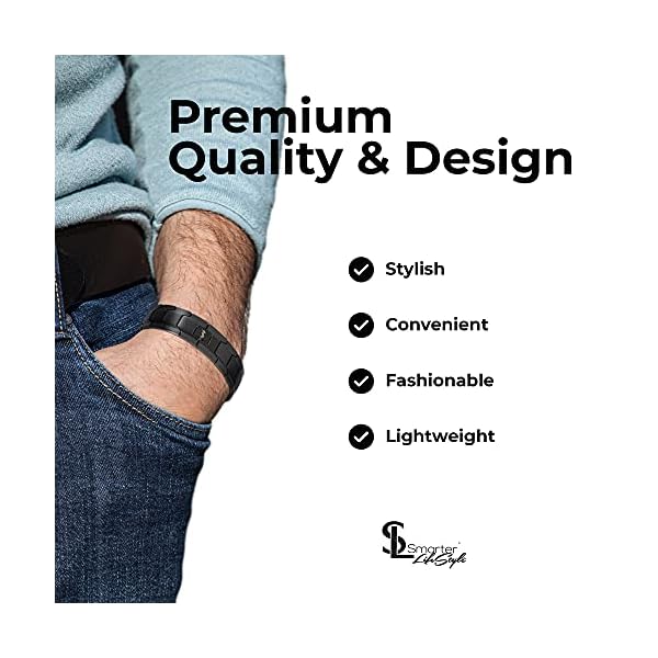 Smarter LifeStyle Elegant Surgical Grade Steel Men's Wide Link Stylish Bracelets for Men, Adjustable - 4 Colors to Choose from – Mens Jewelry, Mens Bracelets Metal (Black Men's Bracelet) - Image 4
