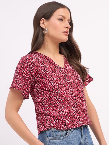 Image of SheWill Women's Embroidered Cotton Blend Ethnic & Western Top