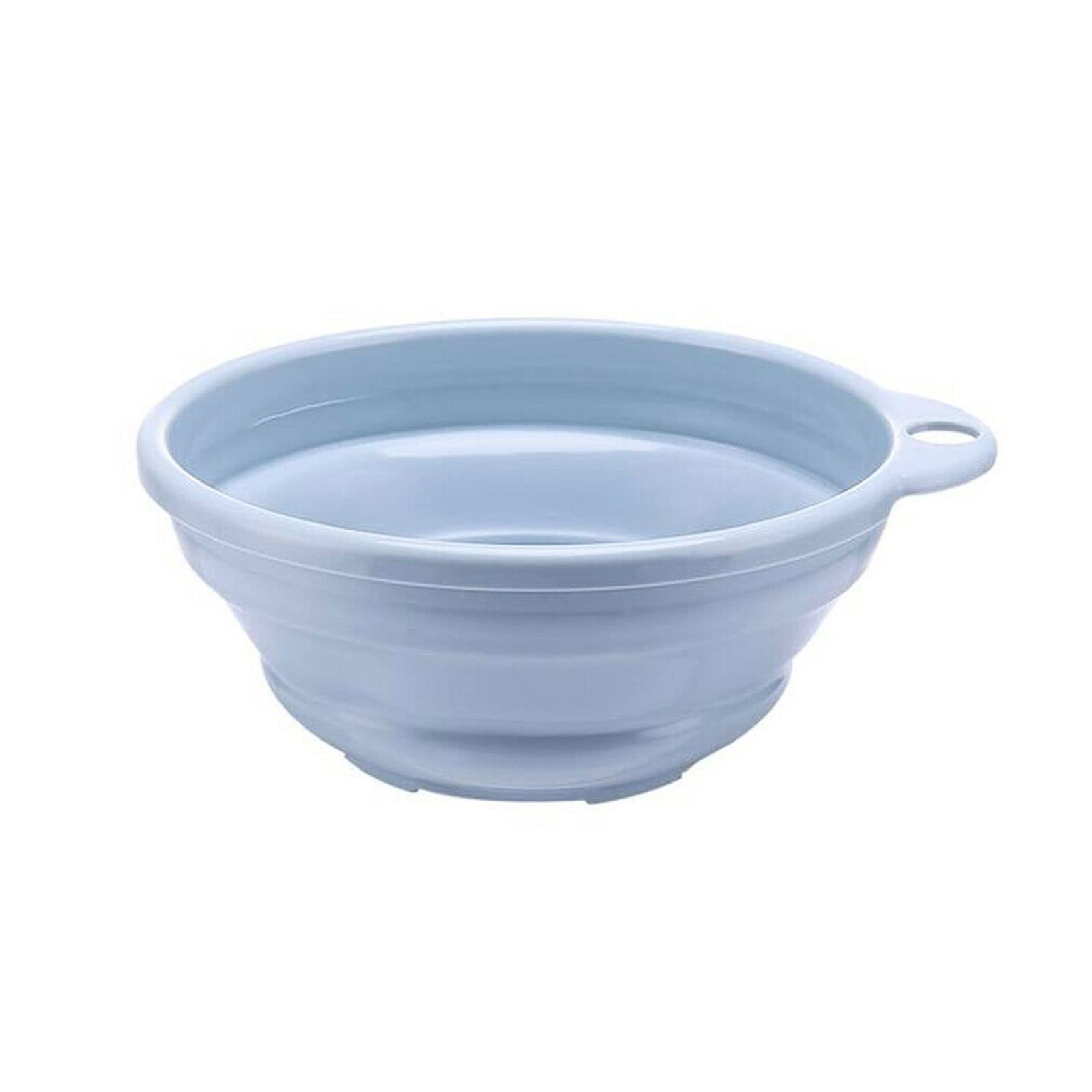 JINGYAN Collapsible washing up Bowls Solid Silicone Portable Camping Folding Wash Basin Collapsible Bucket Dish Tub Basins(Blue)