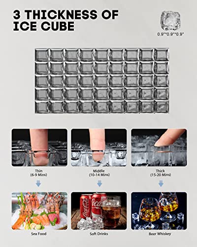 Fabricadora de hielo comercial 130LBS con depósito 35LBS acero inox miniatura 6