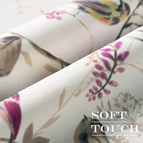 Image of VOGOL Country Style Door Curtains, Bird Pattern Rod Pocket French Door Curtain, Light Filtering Window Panel for Sliding Glass Closet Doorway, 25 x 72, 1 Piece