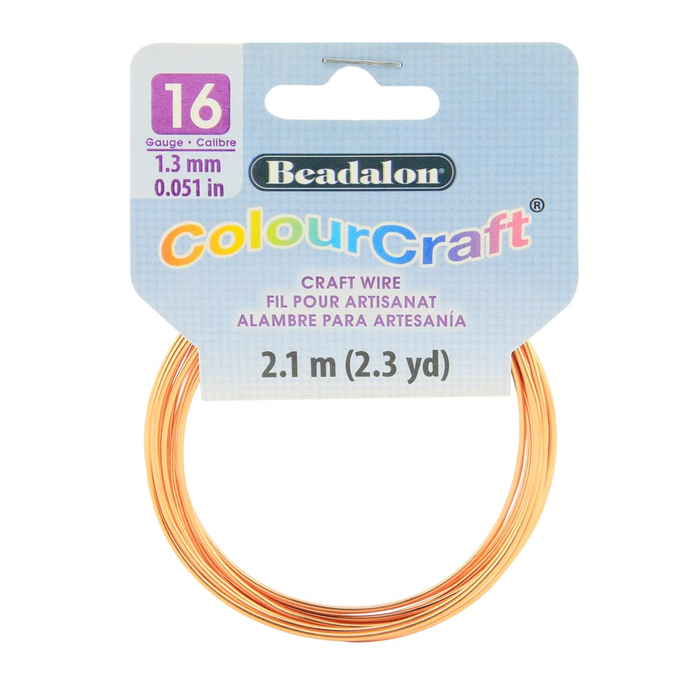 Beadalon Fil ColourCraft - Calibre 16 - 1,29 mm - Couleur cuivre - Bobine de 2,1 m