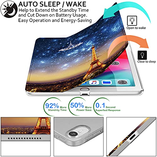 Image of DuraSafe Cases for iPad PRO 11 Inch 2018 1 Gen [ PRO 11 1st ] A1980 A1934 A2013 A1979 MTXN2HN /A MTXP2HN /A MTXR2HN /A MTXQ2HN /A PrintediPad Cover with Translucent Frosted Hard Back - Paris Night