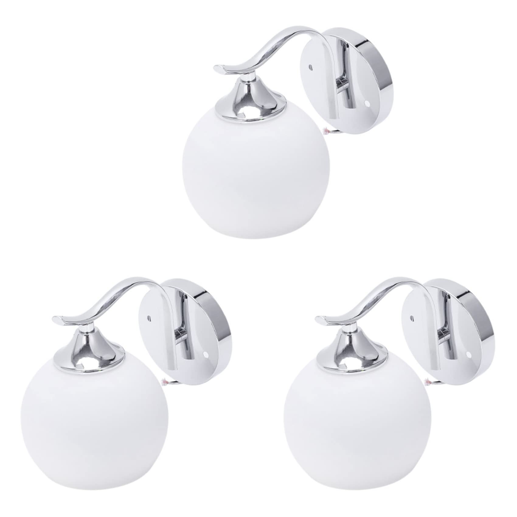Hndhbfgrt 3X Modern Wall Sconce Luminary E27 LEDWall Lamp Reading Lamps Wall Mounted Modern Glass Sconces Bedside Reading Lamps