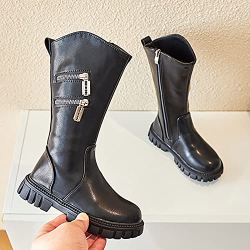 EnJoCho Little Kid Shoes Girls Boots Toddler Knee Boots Warm Booties Shoes Fashion Printing Non Slip Breathable Leather Boots2