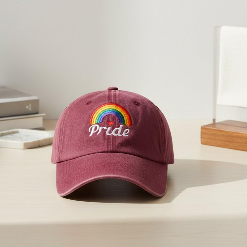 Duma tęczowa haftowana czapka z daszkiem moda lgbt czapka unisex sportowa czapka do biegania wędkarstwo golf na zewnątrz