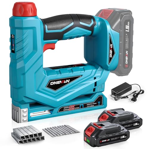 ONEVAN Akku Nagelpistole & Tacker, 2-in-1 Kabelloser Nagler...