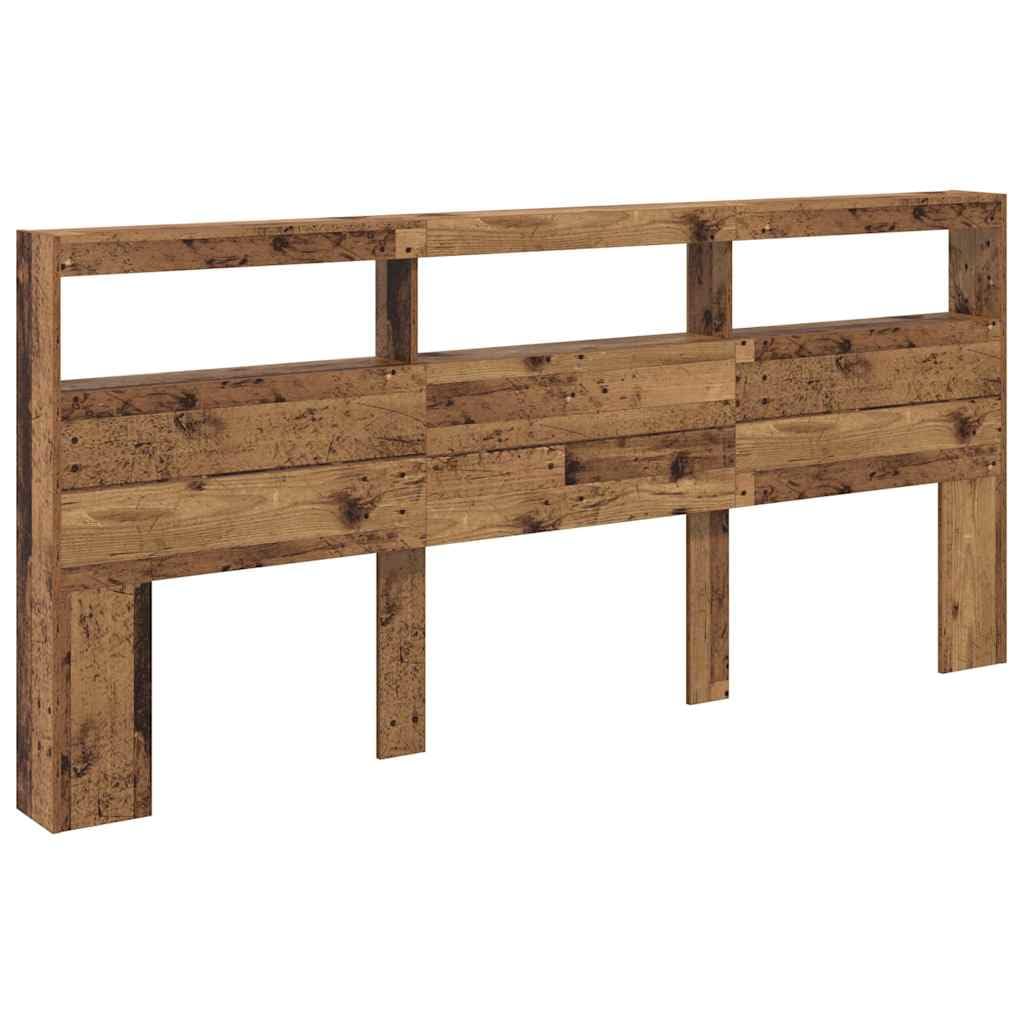 vidaXL Headboard Old Wood Engineered Wood, 220 x 17 x 102 cm - Image 8