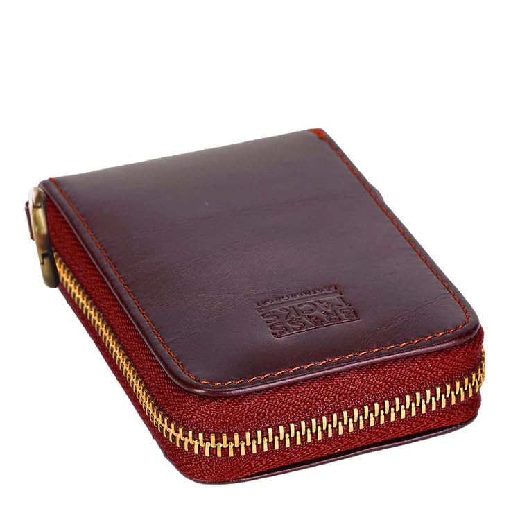 Image of Vintage Full Top Grain Leather Wallet RFID Blocking Multi Card Case with Zipper Pocket Card Holder for Men Women Gift Box