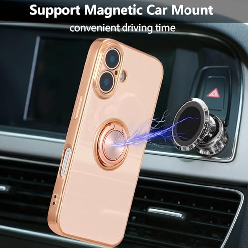 Coque support magnétique antichoc en silicone souple fin rose pour mobile - 4