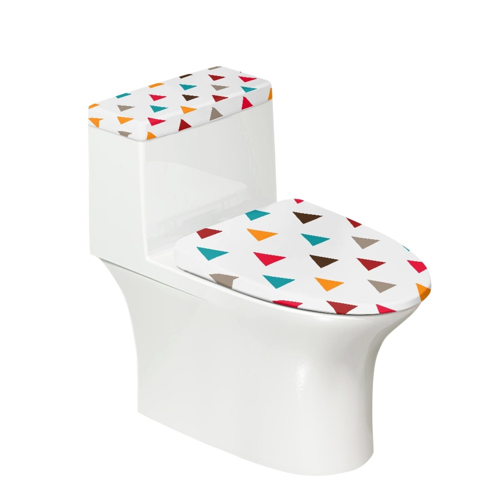 Custom Toilet Lid Cover and Toilet Tank Cover Set of 2 Pcs, Personalized Toilet Seat Cover Set of 2, Add Your Design Customized Toilet Seat Cover with Elastic Edges, Fits Most Toilet Tanks and Lids