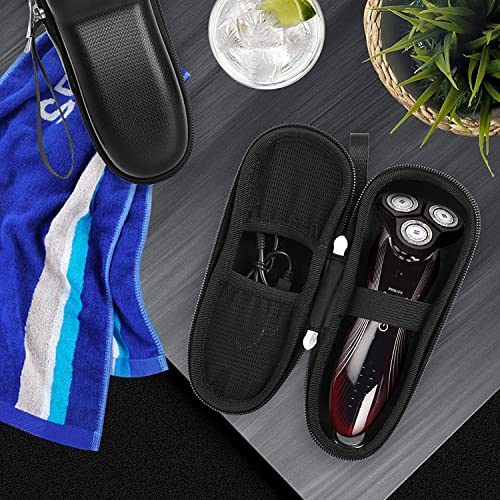Image of M.G.R.J Ethylene Vinyl Acetate (EVA) Portable Carrying Case Cover For Philips Cordless Electric Shaver S3122 /55 /S1121 /45 / Braun Electric Shaver Series 5 50-M1200S /Series 6 60N1000S (Black)