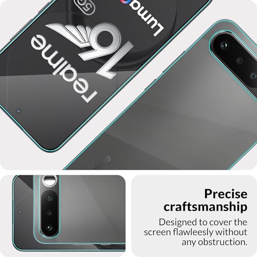Image of ArmourPro Tempered Glass for Realme 16 with Back Clear Membrane Guard, Edge to Edge Screen Protector, Anti-Bubble, Anti-Fingerprint, Oil Resistant, Installation Kit | Black