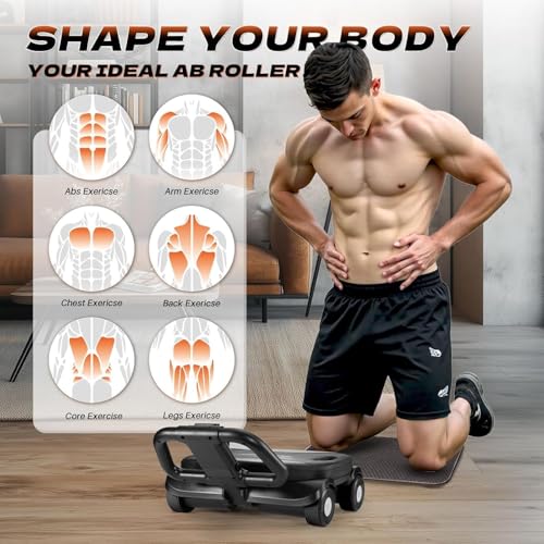 Image of 2025 AB Roller Wheel - 4 wheel elbow support abdominal wheel automatic rebound abdominal fat burning weight loss core training equipment home /gym