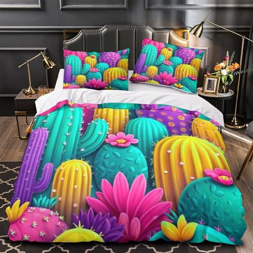 Housse de couette cactus 140x200 imprimé 3D super douce