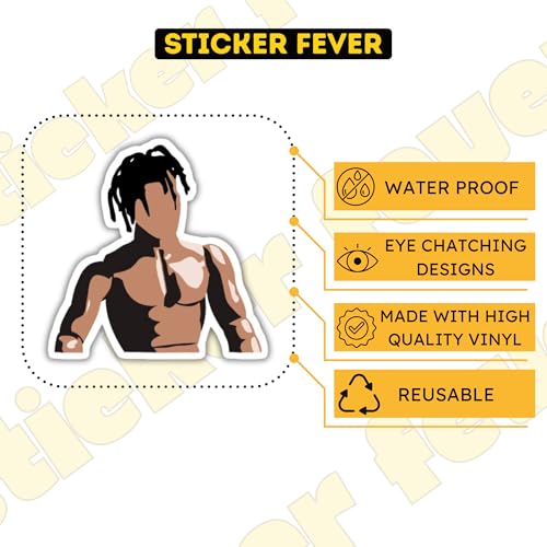Image of Pack of 15 Cute Stickers for Laptops /Mobiles /Guitar /Journal etc. (Travis Scott)