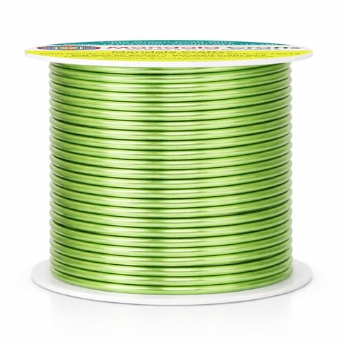 Image of Mandala Crafts 14 Gauge Lime Green Anodized Aluminum Craft Wire, 60 FT | Colored, Flexible, Bendable, for Bonsai, Armature, Sculpting, Wire Wrapping, Jewelry Making, Weather & Tarnish Resistant