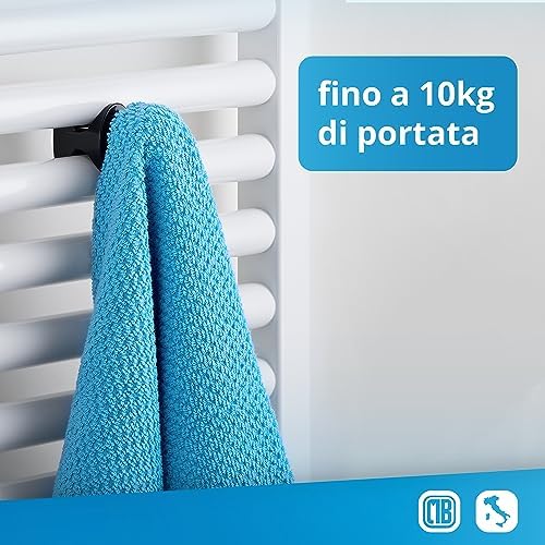 thumbnail: Handy Grip Handdoekverwarmer – Bevestiging Op Radiator, Zwart ABS | Made In Italy, Geen Boren Nodig