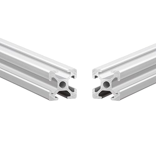 2 piezas de 300 mm (11.8 ") ranura en T 2020 extrusión de aluminio estándar europeo anodizado riel lineal para piezas de impresora 3D y CNC DIY plata