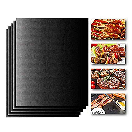 MaoGoLan Outdoor Living Tools BBQ Charcoal Grill Non-Stick Copper Barbecue Mats Vegetable pan (Black Mat)