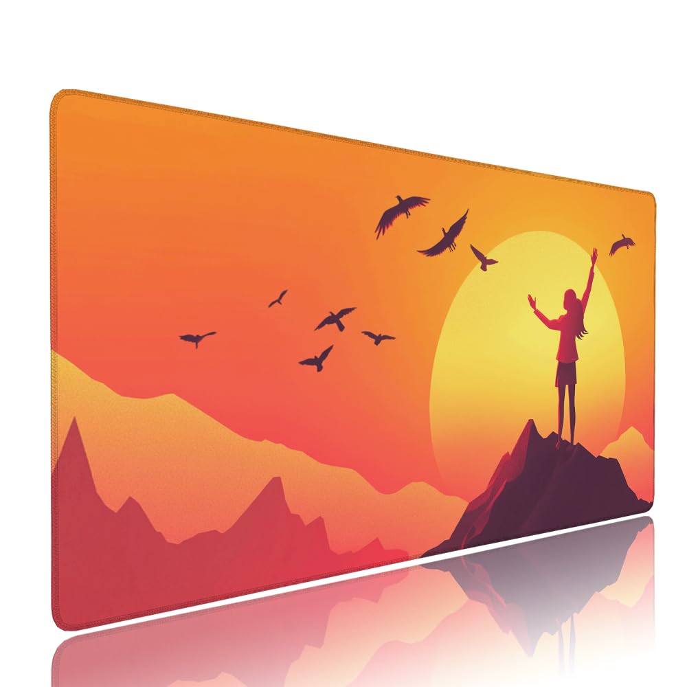 Alfombrilla de Mouse para Juegos, Giallo, XXL, Antideslizante, Impermeable, Diseño de Il picco, Extendido, Grande, 1200x600x3mm, para PC, Laptop, Ufficio, Famiglia d-622