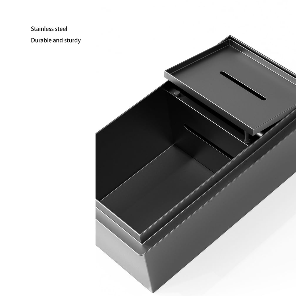 Portarrollos De Papel Higiénico Empotrados De 3 Capas Hornacina Toallitas Armario con Estante Empotrado Oculto Nicchia para El Baño, El Aseo, La Cocina Negro,Negro,L24*H64*W14