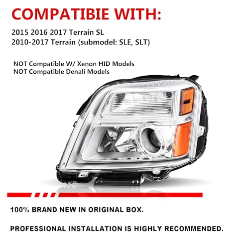 2010–2015 GMC Terrain Headlights | OEM Halogen Replacement Assembly - Image 3