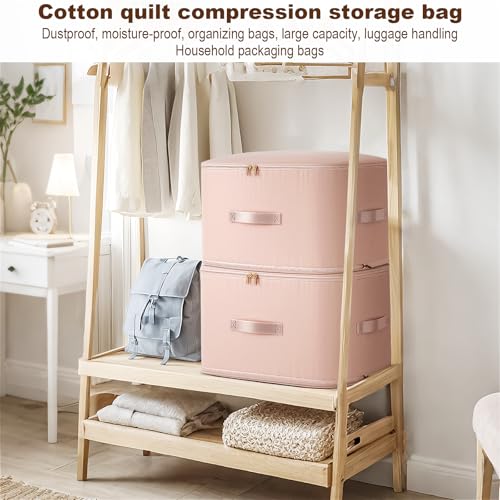 Uwqaqx Ultra Space Saving Self Compression Organizer, Portable Space Saver Storage Packing Bags, Blanket Storage, Space Saver Quilt Compression Storage Bag for Comforters, Blankets, Bedding (Pink) by Uwqaqx - Image 6
