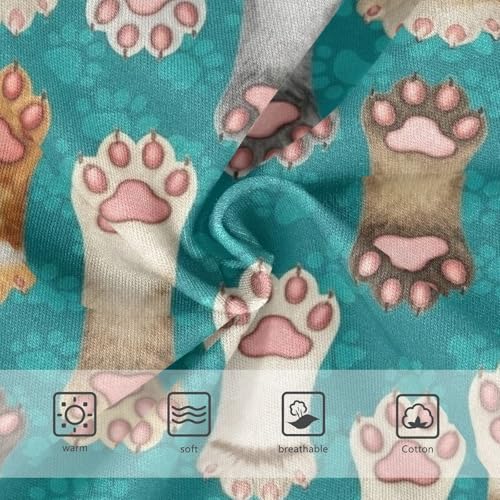 Girl Underwear, Colored Cat Paws Toddler Panties, Cotton Underwear Girls, 2T–8 Years3