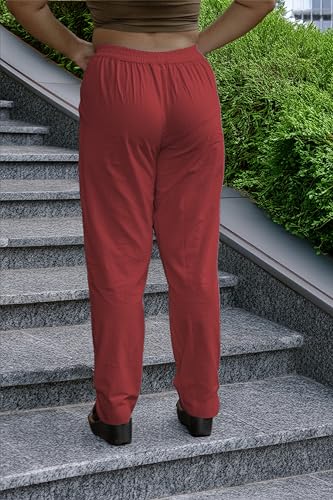 Image of Women's Cotton Regular Fit Trousers - Comfortable and Stylish Casual Office Wear Kurti Pants for Daily Use, Soft and Breathable Fabric
