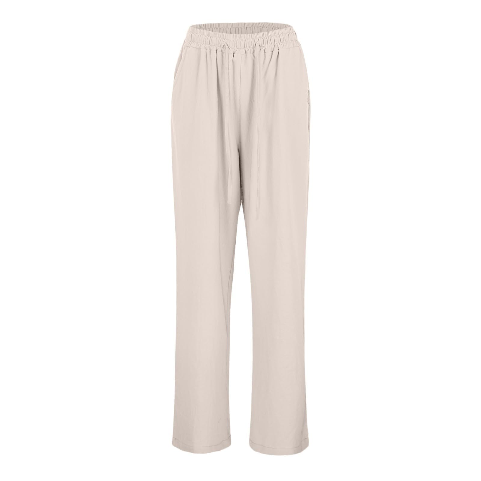 pvucpot Pantalon Fille Fluide Palazzo pour Ado Cordon de Serrage Fente au Bas Taille Élastique Long Décontracté Jambes Larges Confort Pantalon Ample pour Enfant Filles