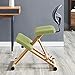AMAZOM Kniestuhl Mit Rückenlehne, Korrigierendes Sitzen Zur Verbesserung Der Körperhaltung, Schülerstuhl, Ergonomischer Holzhocker Mit Verstellbarem Abgewinkeltem Sitz, Für Home Office Studio,Grün