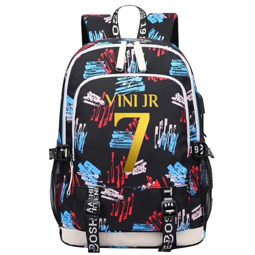 FANSIVERS Mochila esportiva multifuncional de futebol V-inicius para viagem, laptop, bolsa para fãs de futebol para homens e mulheres, Multicolorida - 1, One Size, Esportivo