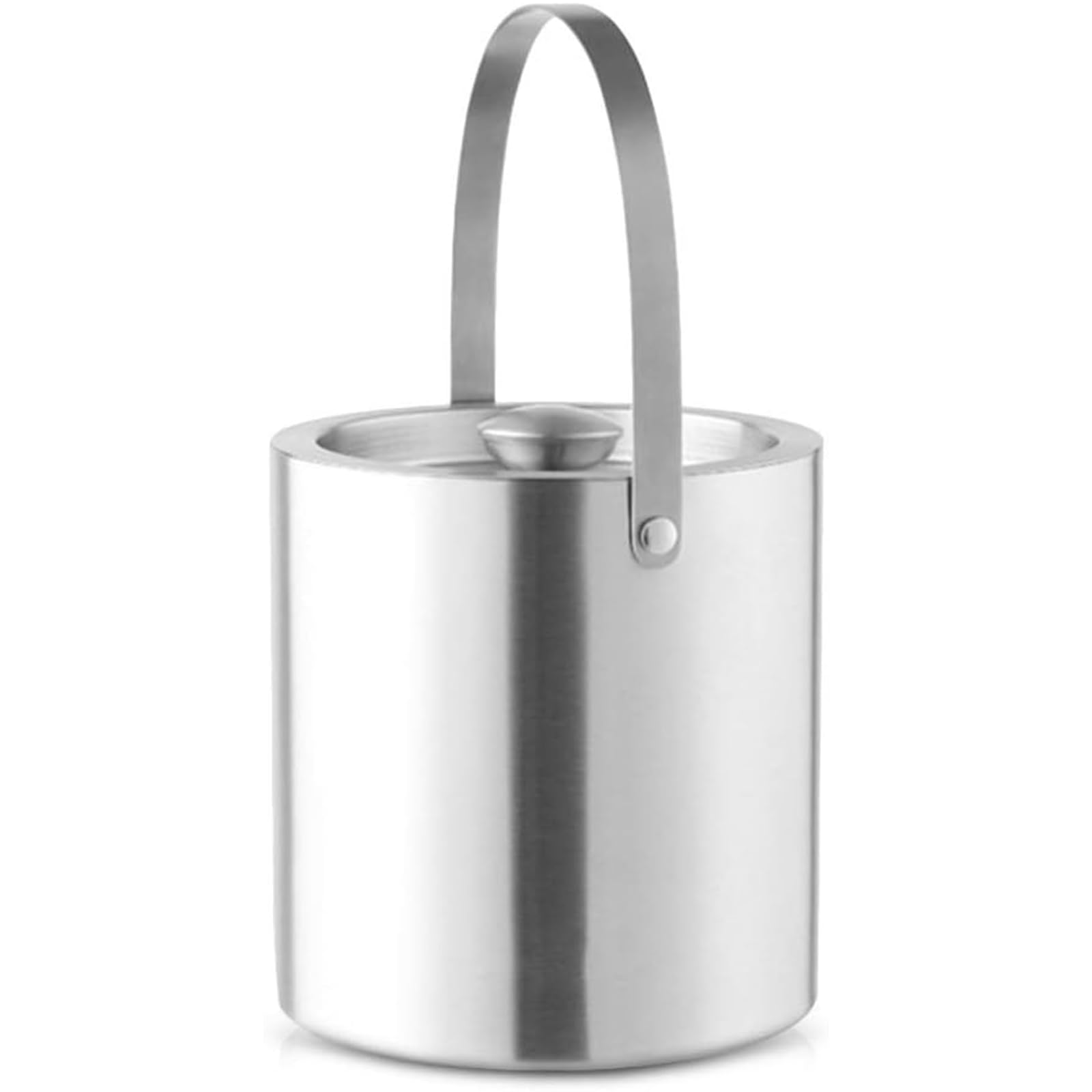Cubitera Botella Vino Cubo de Hielo de 3 litros, Cubo Redondo Aislado de Acero Inoxidable, contenedor de Almacenamiento para Cubitos de Hielo, refrigeradores de Gran Capacidad