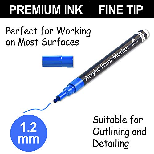 Acrylic Paint Markers, 24 Colors Lelix Permanent Acrylic Paint Pens For Rock, Glass Painting, Ceramic, Wood, Canvas, Fabric, Photo Album, Diy Craft Projects, Medium Point #TOP1