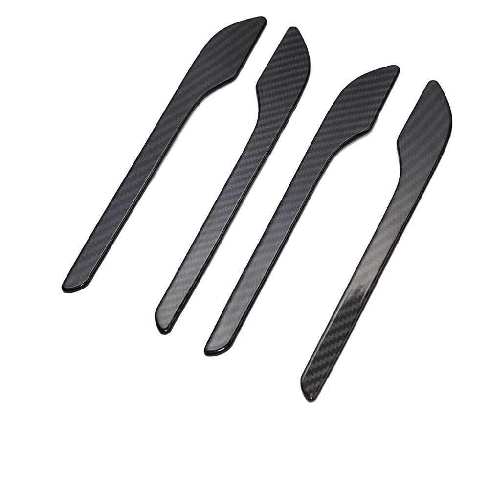 Rinkteea One Color Exterior Car Door Handle For Model 3 2021 Y Accessories Door Cover Paste Carbon Fiber Abs 4Pcs/Set Car Handle(Glossy Carbon-Abs)