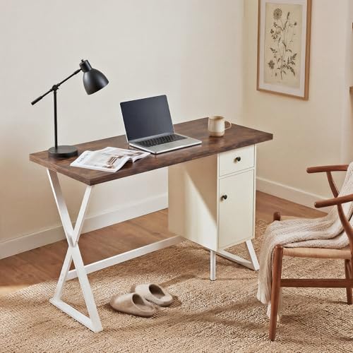 Manora 47" Industrial Computer Desk with 2 Drawers, Modern W
