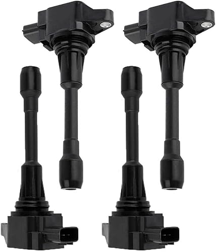 Juego de 4 bobinas de encendido UF719 compatibles con Nissan Versa 12-19, Marzo 13-14, Micra 15-17, Frontier 05-17, Versa Note 14-19, Suzuki Equator