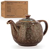 Teekanne Swansea Seegrün 1,1 L Porzellan Teekanne für Teebeutel, tropffrei, Teapot Englisch grosse Porzellan Teekanne never drip