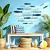 Fangoo 24 Pcs Wooden Fish Wall Decor Multisized Beach Themed Wall Art Set Nautical Adhesive Aquatic Fish Sculpture for Bedroom Living Room Bathroom Lake House Ocean Party Decor Art Craft #5