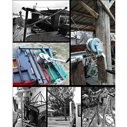 Verricello manuale con freno automatico, capacità 544 kg, cavo metallico e gancio in acciaio inossidabile per sollevamento e movimentazione efficienti di carichi pesanti attrezzature di sollevamento