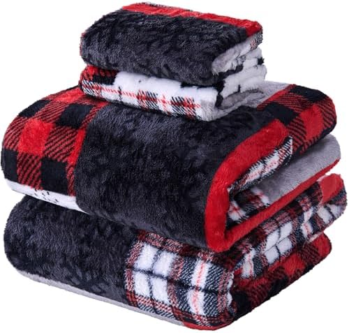 YIYEA Christmas Faux Fur Sheets, Luxury Ultra Soft Fleece Bed Sheets Set, Fluffy Plush Velvet Bedding for Fall Winter, Cozy Warmth, No Shedding, 4PC, Queen