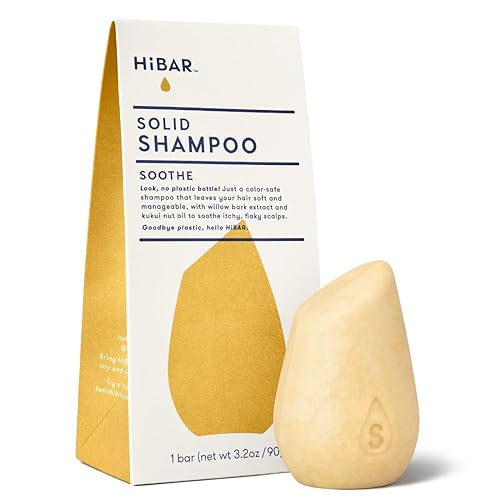 HiBAR Bar Soothe Champú sin sulfatos producto natural para el cabello aceites esenciales embalaje cero residuos color seguro