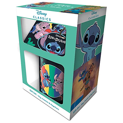 Disney Lilo and Stitch Mug Gift Set (Youre My Fave Design) 11oz Ceramic Coffee Mug Coaster & Keyring in Presentation Gift Box Lilo and Stitch Disney Gifts for Girls and Boys - Official Merchandise