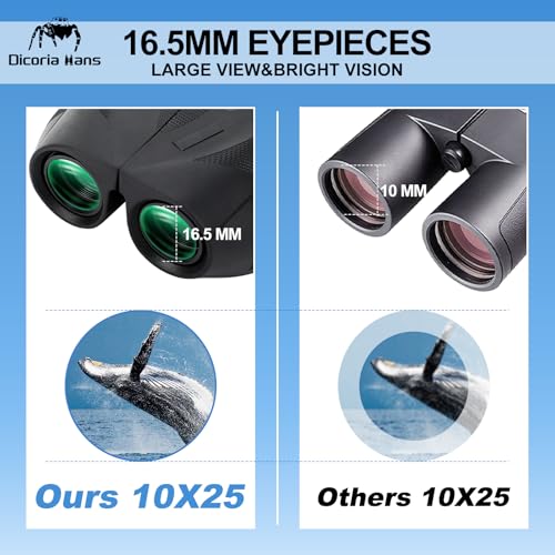 Binoculares compactos 10x25 para adultos y niños miniatura 5