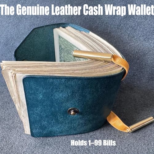 Bobboslin Leather Cash Wrap Wallet, The Genuine Leather Cash Wrap Wallet, CashHolder for Men with Magnetic Clasp, Small Money Wallets Organizer Holds 1–99 Bills (1pcs-Grey)2